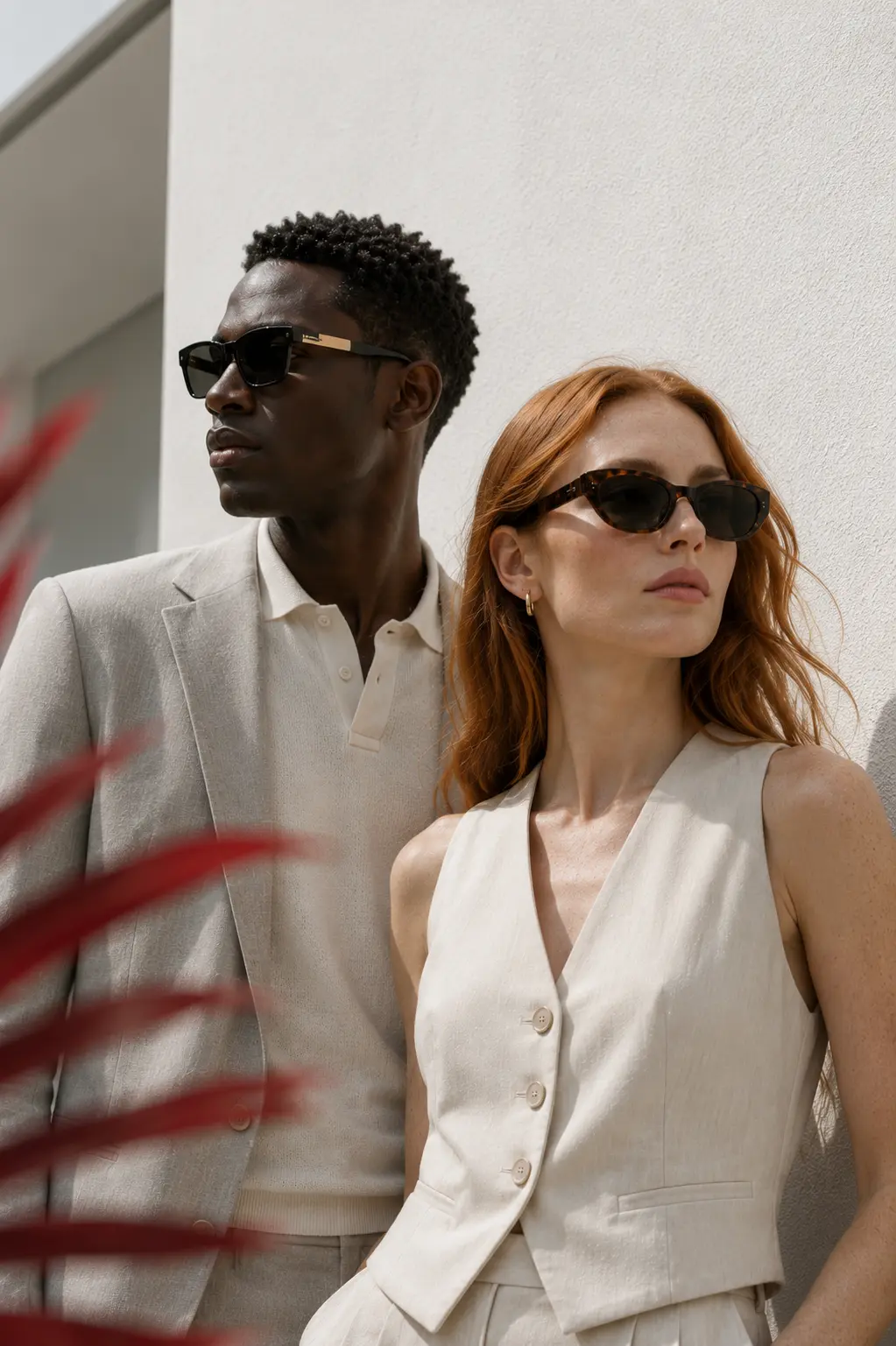 Lunettes de soleil de grandes marques portées par un homme et une femme